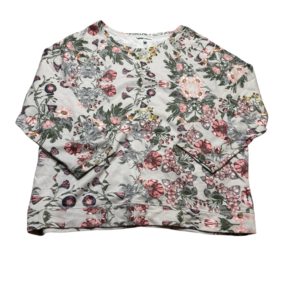 ✨Victoria’s Secret Gray Floral Sweatshirt Women’s Large Cozy Lounge Pullover🌸✨